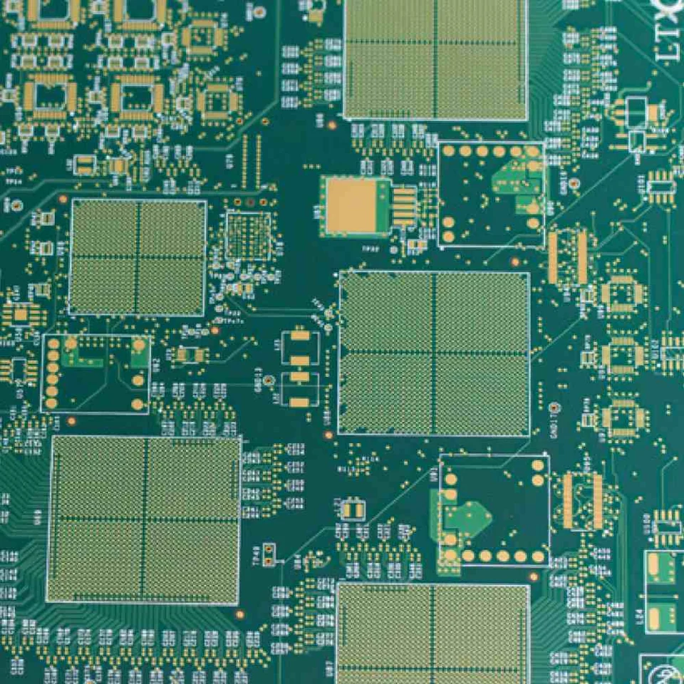 Physical PCB with dense BGA lands and fine routing